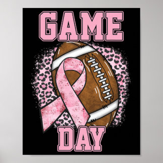 Game Day - Breast Cancer Awareness Pink Football M Poster