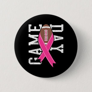Game Day - Breast Cancer Awareness Pink Football R Button