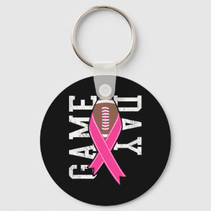 Game Day - Breast Cancer Awareness Pink Football R Keychain
