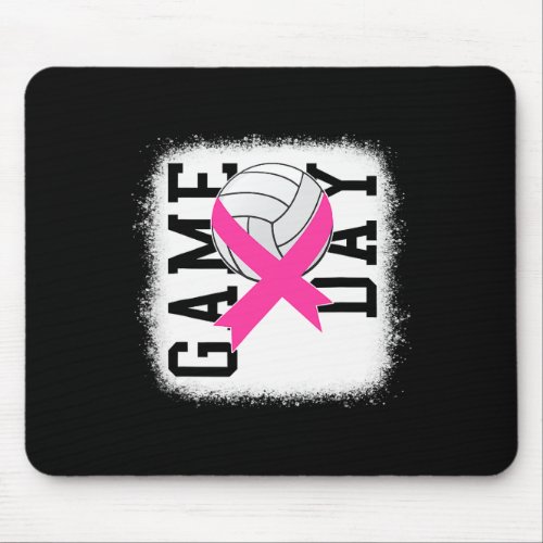 Game Day Breast Cancer Awareness Pink Volleyball  Mouse Pad