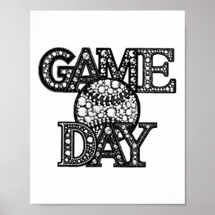 Game Day Bysebyl Rhinestone Bysebyl Player Sport M Poster