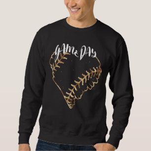 Game Day Camo Softball Heart Softball Baseball Fan Sweatshirt