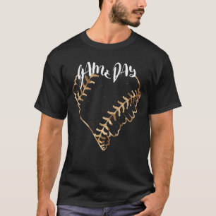 Game Day Camo Softball Heart Softball Baseball Fan T-Shirt