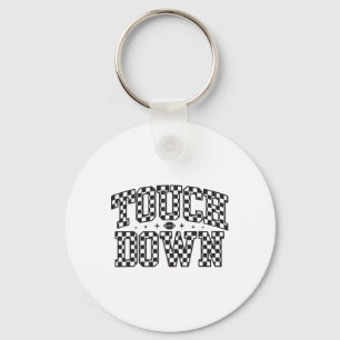 Game Day Checkered Touchdown Season Preppy America Keychain