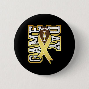 Game Day - Childhood Cancer Awareness Football Rib Button
