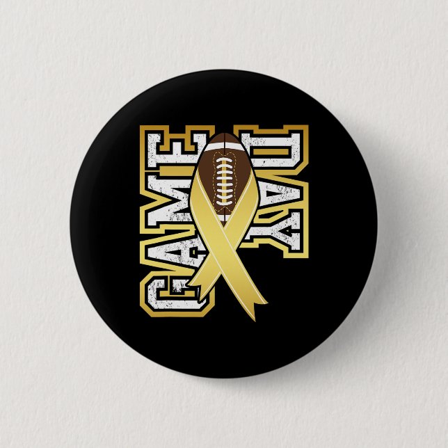 Game Day - Childhood Cancer Awareness Football Rib Button (Front)