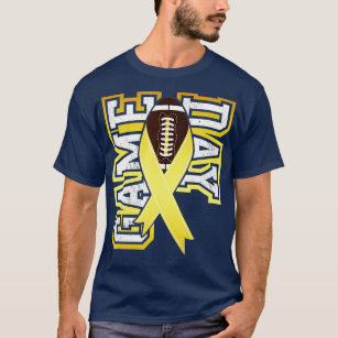 Game Day  Childhood Cancer Awareness Football Ribb T-Shirt