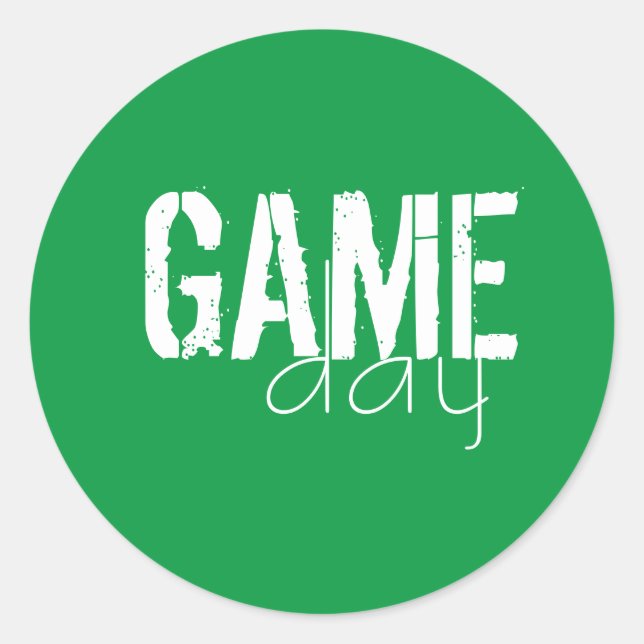 Game Day  Classic Round Sticker (Front)