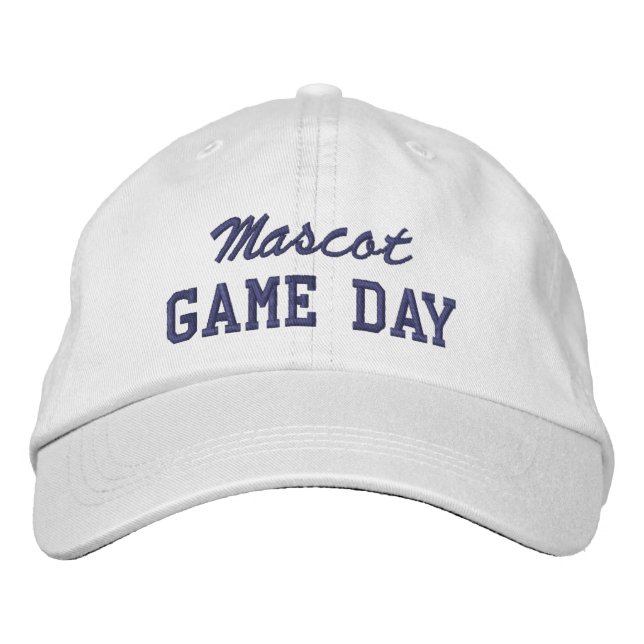 Game Day Custom Mascot or Team Name Embroidered Baseball Cap (Front)