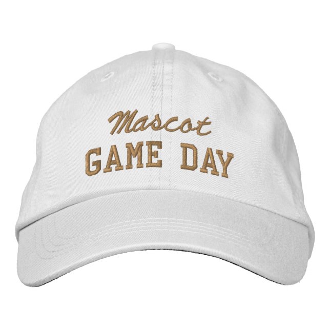Game Day Custom Mascot or Team Name Embroidered Baseball Cap (Front)