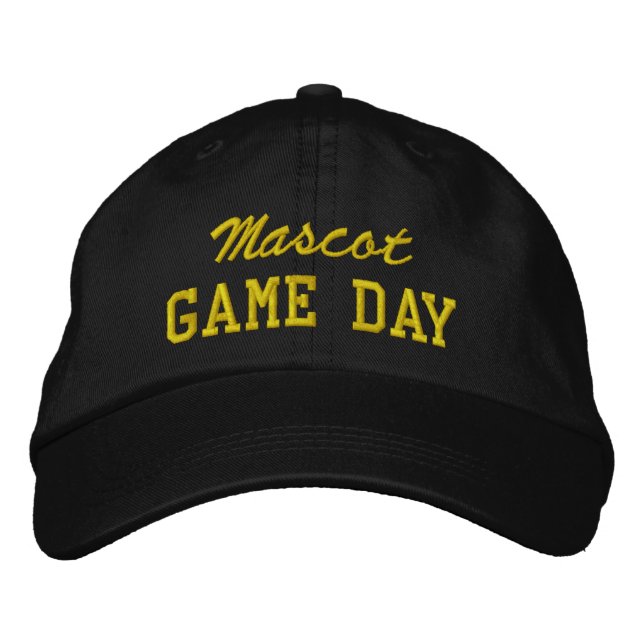 Game Day Custom Mascot or Team Name Embroidered Baseball Cap (Front)