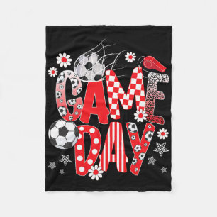 Game Day Cute Soccer Game Day Soccer Fleece Blanket