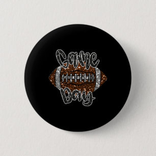 Game Day Football Bling Bling Football Lover Fall Button