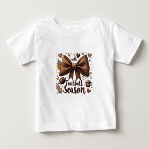 Game Day Football Bow Coquette Football Season  Baby T-Shirt