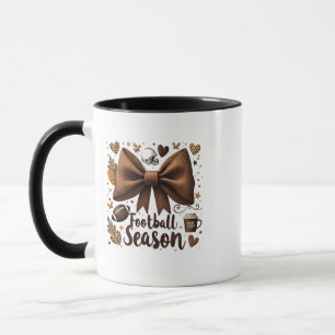 Game Day Football Bow Coquette Football Season Mug