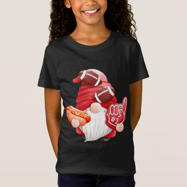 Game Day Football Gnome Mom Dad Referee Touchdown  T-Shirt (Front)