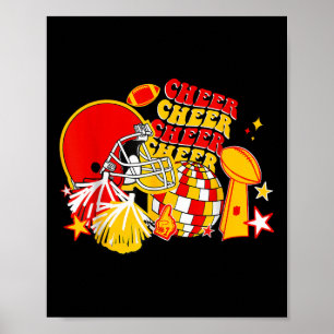 Game Day Football Mom Women Girls Cheer Funny Foot Poster