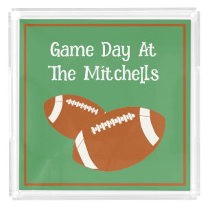 Game Day Football PERSONALIZE Acrylic Tray