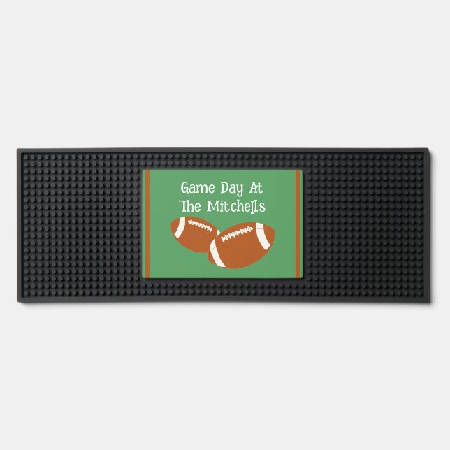 Game Day Football PERSONALIZE Paper Bar Mat (Front)