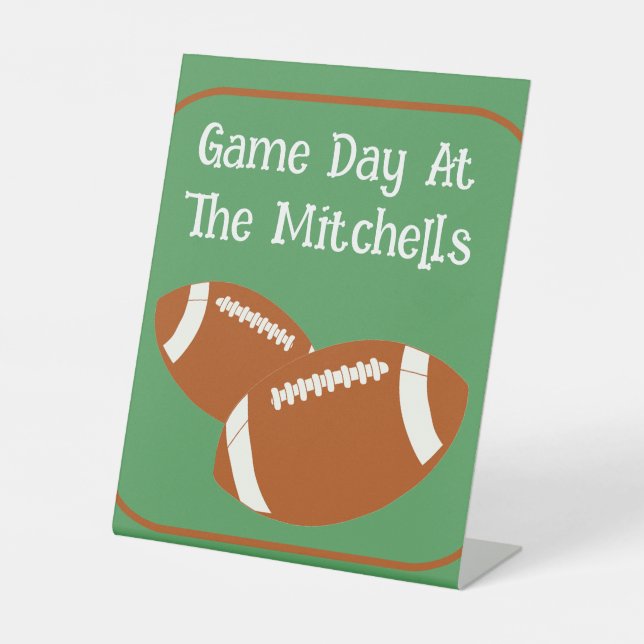 Game Day Football PERSONALIZE Paper Pedestal Sign (Front)