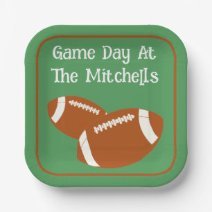 Game Day Football PERSONALIZE Paper Plates