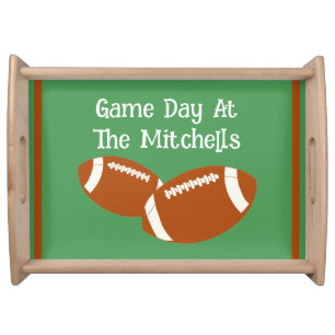 Game Day Football PERSONALIZE Paper Serving Tray
