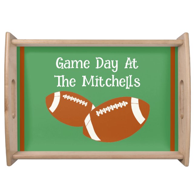 Game Day Football PERSONALIZE Paper Serving Tray (Front)