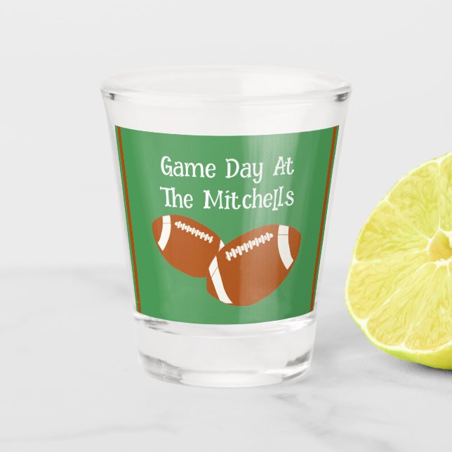 Game Day Football PERSONALIZE  Shot Glass (Front)