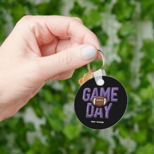 Game Day Football Player Vintage Sports Design Keychain