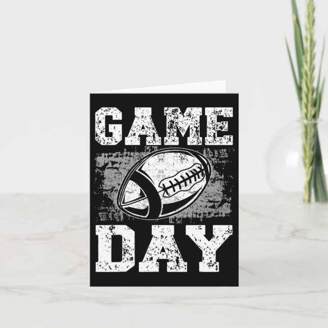 Game Day Football Retro Throwback Mens Womens Spor Card (Front)