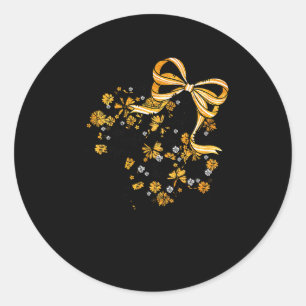 Game Day Football Season Football Mama Girl Black  Classic Round Sticker