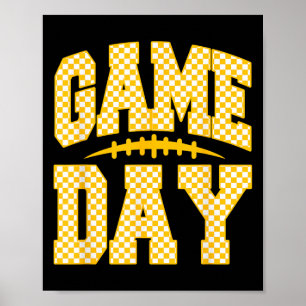 Game Day Football Season Football Mama Girl Blue G Poster