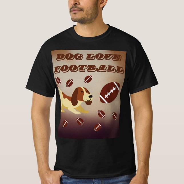 Game Day Football Season Funny Brown Dog  T-Shirt (Front)