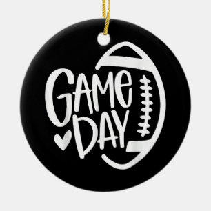 Game Day Football Season Funny Men Women Team Spor Ceramic Ornament