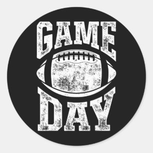 Game Day Football Season Funny Men Women Team Spor Classic Round Sticker