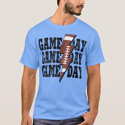 Game Day Football Season Lightning Bolt Funny Foot T_Shirt