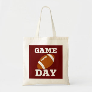 Game day football tote bag
