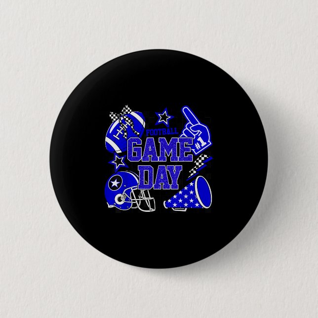 Game Day Football Touchdown Season Girly Team Srit Button (Front)