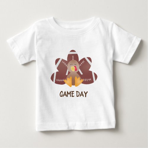 Game Day Football Turkey Feathers Baby T_Shirt