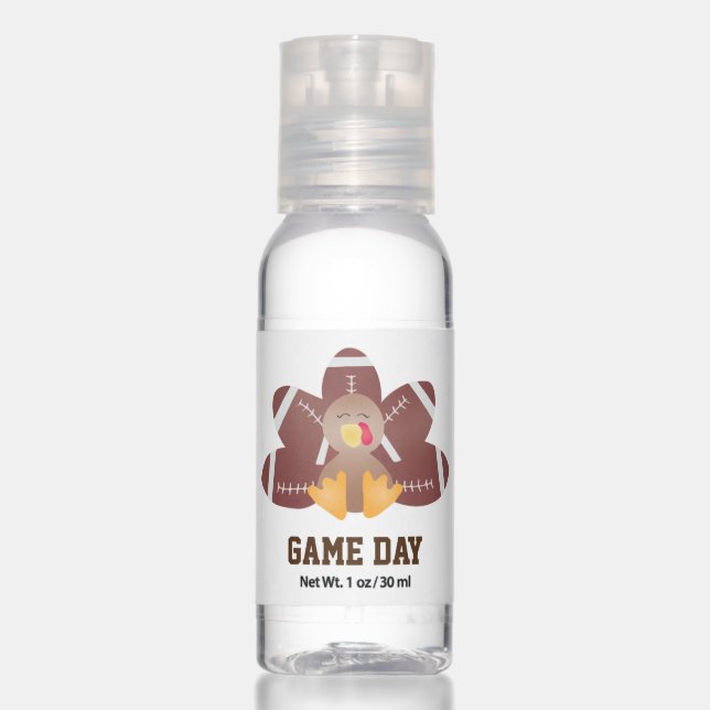 Game Day Football Turkey Feathers Brown Hand Sanitizer (Front)