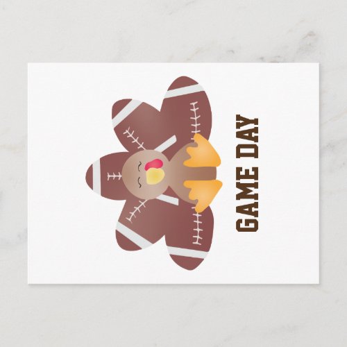 Game Day Football Turkey Feathers Brown Postcard