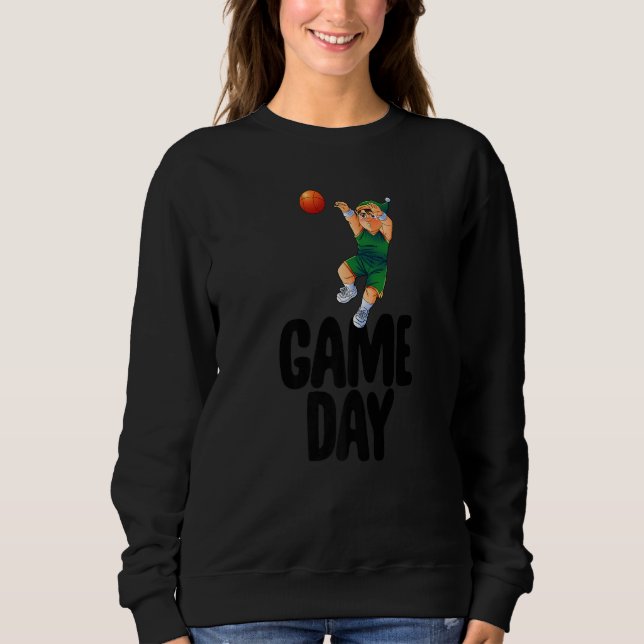 Game Day Gnome  Basketball Game Celebration Women Sweatshirt (Front)