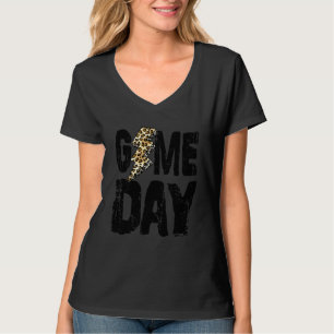 Game Day Lightning Bolt Leopard Distressed Game Da T-Shirt
