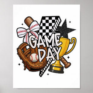 Game Day Mama Bysebyll Mom For Women Girl Kid  Poster