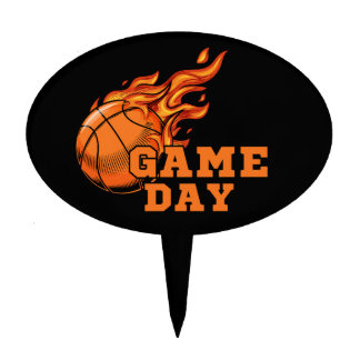 Game day march madness basketball kids party cake topper