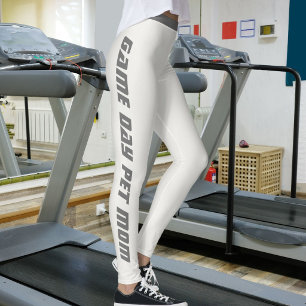 Game Day Neutral Metallic Shimmer Custom Pet Mom Leggings