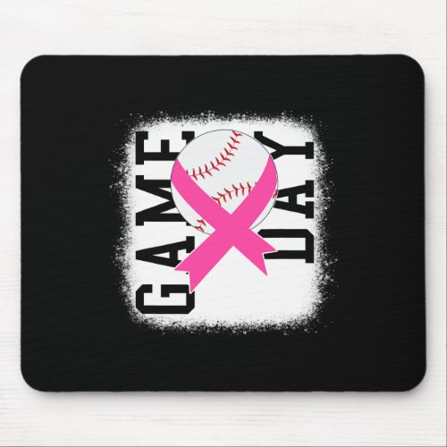 Game Day Pink Baseball Breast Cancer Awareness  Mouse Pad