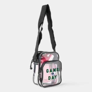 Game Day Player Number Blue & Green Clear Crossbody Bag