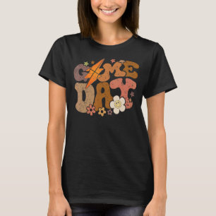 Game day retro basketball lightning bolt basketbal T-Shirt