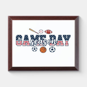 Game Day Season Patriotic Multi Sports Fan Gift Award Plaque